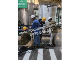 Thi công đường điện và khí nén cho bơm